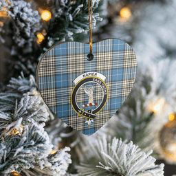 Scottish Napier Ancient Clan Tartan Ceramic Ornament - Crest Heart Style Scottish Plaid Tartan Plaid