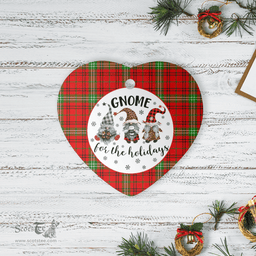 Scottish Morrison Red Modern Clan Tartan Ceramic Ornament - Gnome Heart Style Scottish Plaid Tartan Plaid