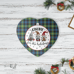 Scottish Watson Ancient Clan Tartan Ceramic Ornament - Gnome Heart Style Scottish Plaid Tartan Plaid