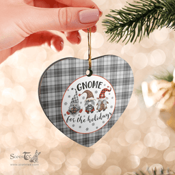 Scottish Douglas Grey Modern Clan Tartan Ceramic Ornament - Gnome Heart Style Scottish Plaid Tartan Plaid