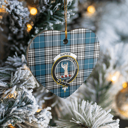 Scottish Napier Modern Clan Tartan Ceramic Ornament - Crest Heart Style Scottish Plaid Tartan Plaid