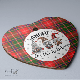 Scottish Somerville Modern Clan Tartan Ceramic Ornament - Gnome Heart Style Scottish Plaid Tartan Plaid