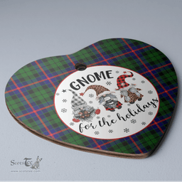 Scottish Morrison Modern Clan Tartan Ceramic Ornament - Gnome Heart Style Scottish Plaid Tartan Plaid