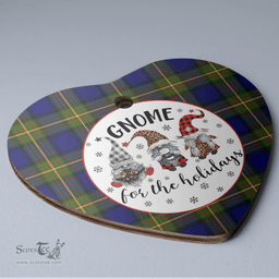 Scottish Muir Clan Tartan Ceramic Ornament - Gnome Heart Style Scottish Plaid Tartan Plaid