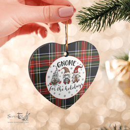 Scottish Stewart Black Clan Tartan Ceramic Ornament - Gnome Heart Style Scottish Plaid Tartan Plaid