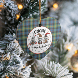 Scottish Watson Ancient Clan Tartan Ceramic Ornament - Gnome Heart Style Scottish Plaid Tartan Plaid