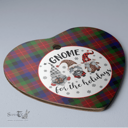 Scottish Tennant Clan Tartan Ceramic Ornament - Gnome Heart Style Scottish Plaid Tartan Plaid