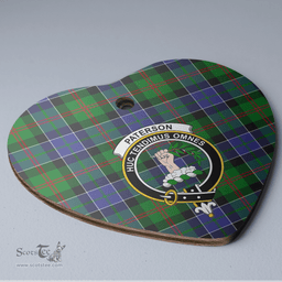 Scottish Paterson Clan Tartan Ceramic Ornament - Crest Heart Style Scottish Plaid Tartan Plaid