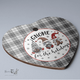 Scottish Douglas Grey Modern Clan Tartan Ceramic Ornament - Gnome Heart Style Scottish Plaid Tartan Plaid