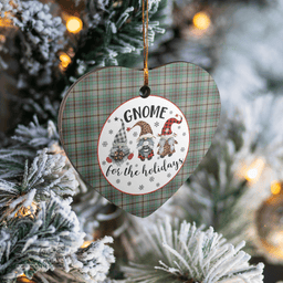 Scottish Craig Clan Tartan Ceramic Ornament - Gnome Heart Style Scottish Plaid Tartan Plaid