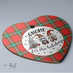Scottish MacLaine of Loch Buie Clan Tartan Ceramic Ornament - Gnome Heart Style Scottish Plaid Tartan Plaid