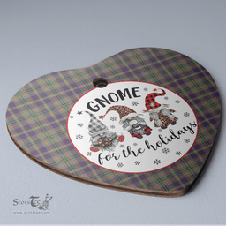 Scottish Taylor Weathered Clan Tartan Ceramic Ornament - Gnome Heart Style Scottish Plaid Tartan Plaid