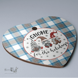Scottish Stewart Muted Blue Clan Tartan Ceramic Ornament - Gnome Heart Style Scottish Plaid Tartan Plaid