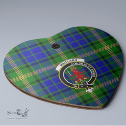 Scottish Maitland Clan Tartan Ceramic Ornament - Crest Heart Style Scottish Plaid Tartan Plaid