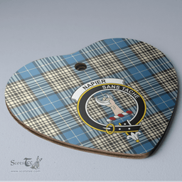 Scottish Napier Ancient Clan Tartan Ceramic Ornament - Crest Heart Style Scottish Plaid Tartan Plaid