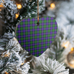 Scottish Durham District Clan Tartan Ceramic Ornament - Crest Heart Style Scottish Plaid Tartan Plaid