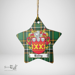 Scottish Berry Clan Tartan Ceramic Ornament - Crest Star Style Scottish Plaid Tartan Plaid
