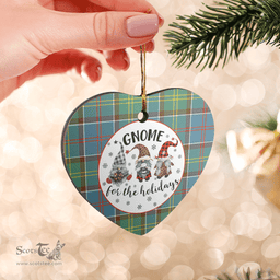 Scottish Whitelaw Clan Tartan Ceramic Ornament - Gnome Heart Style Scottish Plaid Tartan Plaid