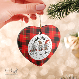 Scottish MacIver Modern Clan Tartan Ceramic Ornament - Gnome Heart Style Scottish Plaid Tartan Plaid