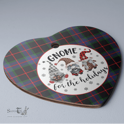 Scottish Nairn Clan Tartan Ceramic Ornament - Gnome Heart Style Scottish Plaid Tartan Plaid