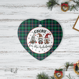 Scottish Urquhart Broad Red Ancient Clan Tartan Ceramic Ornament - Gnome Heart Style Scottish Plaid Tartan Plaid
