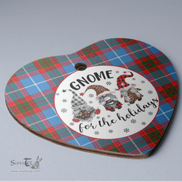 Scottish Crichton District Clan Tartan Ceramic Ornament - Gnome Heart Style Scottish Plaid Tartan Plaid