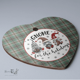 Scottish Craig Clan Tartan Ceramic Ornament - Gnome Heart Style Scottish Plaid Tartan Plaid