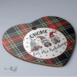Scottish Stewart Black Clan Tartan Ceramic Ornament - Gnome Heart Style Scottish Plaid Tartan Plaid