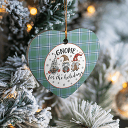 Scottish Irvine Clan Tartan Ceramic Ornament - Gnome Heart Style Scottish Plaid Tartan Plaid