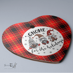 Scottish MacIver Modern Clan Tartan Ceramic Ornament - Gnome Heart Style Scottish Plaid Tartan Plaid