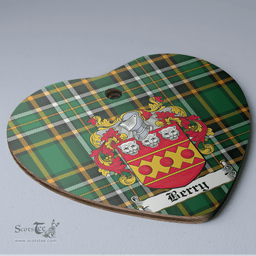Scottish Berry Clan Tartan Ceramic Ornament - Crest Heart Style Scottish Plaid Tartan Plaid