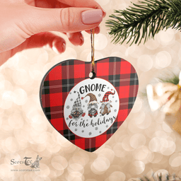 Scottish Ramsay Modern Clan Tartan Ceramic Ornament - Gnome Heart Style Scottish Plaid Tartan Plaid