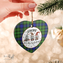 Scottish Rollo Clan Tartan Ceramic Ornament - Gnome Heart Style Scottish Plaid Tartan Plaid