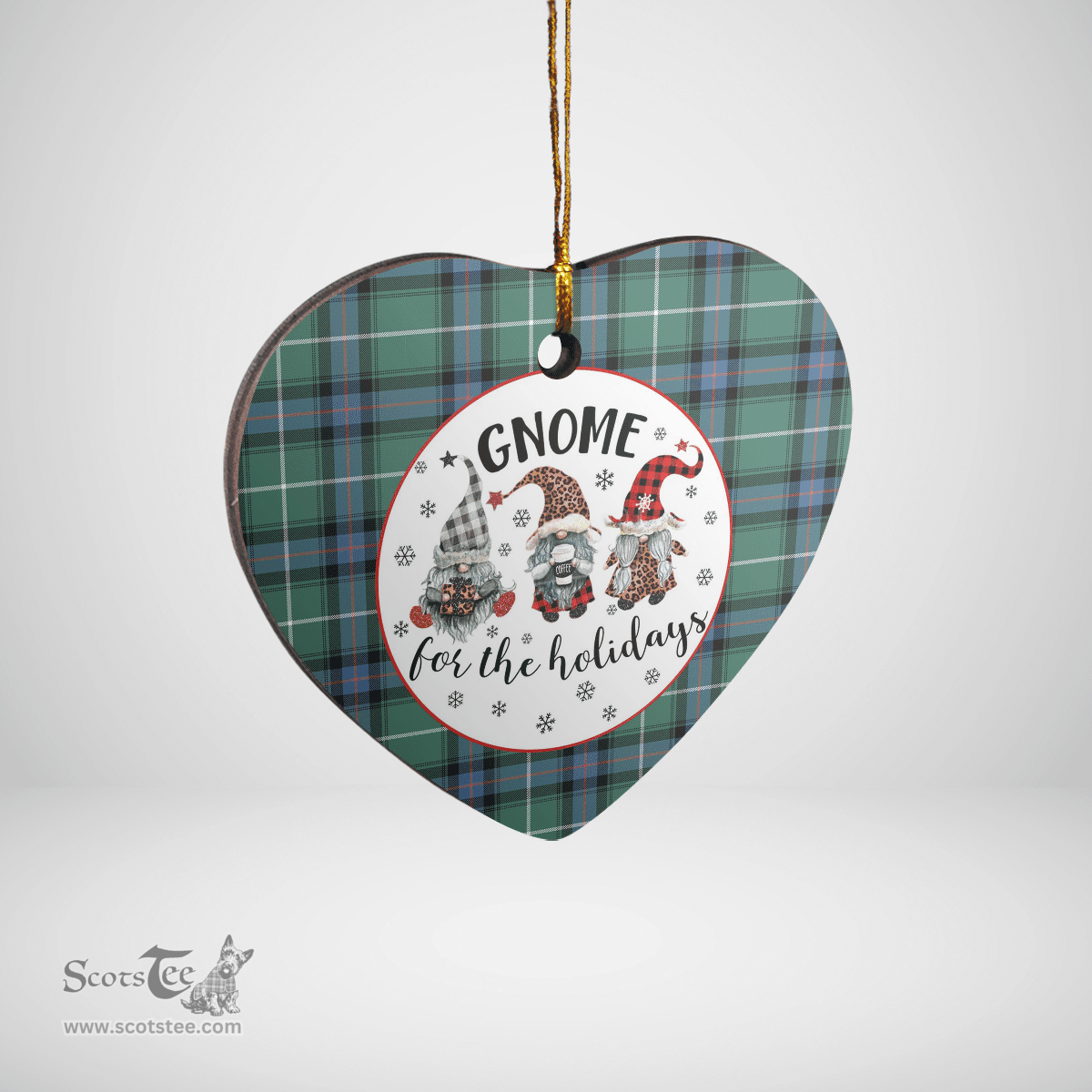 Scottish MacDonald of the Isles Hunting Ancient Clan Tartan Ceramic Ornament - Gnome Heart Style Scottish Plaid Tartan Plaid