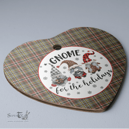 Scottish Scott Green Weathered Clan Tartan Ceramic Ornament - Gnome Heart Style Scottish Plaid Tartan Plaid