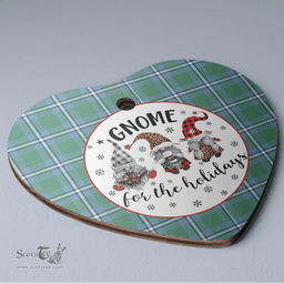 Scottish Irvine Clan Tartan Ceramic Ornament - Gnome Heart Style Scottish Plaid Tartan Plaid