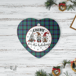Scottish Stevenson Clan Tartan Ceramic Ornament - Gnome Heart Style Scottish Plaid Tartan Plaid