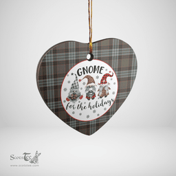 Scottish Stewart Old Weathered Clan Tartan Ceramic Ornament - Gnome Heart Style Scottish Plaid Tartan Plaid