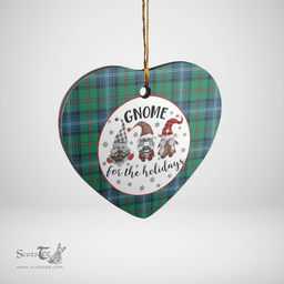 Scottish Urquhart Ancient Clan Tartan Ceramic Ornament - Gnome Heart Style Scottish Plaid Tartan Plaid