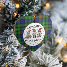 Scottish Rollo Clan Tartan Ceramic Ornament - Gnome Heart Style Scottish Plaid Tartan Plaid
