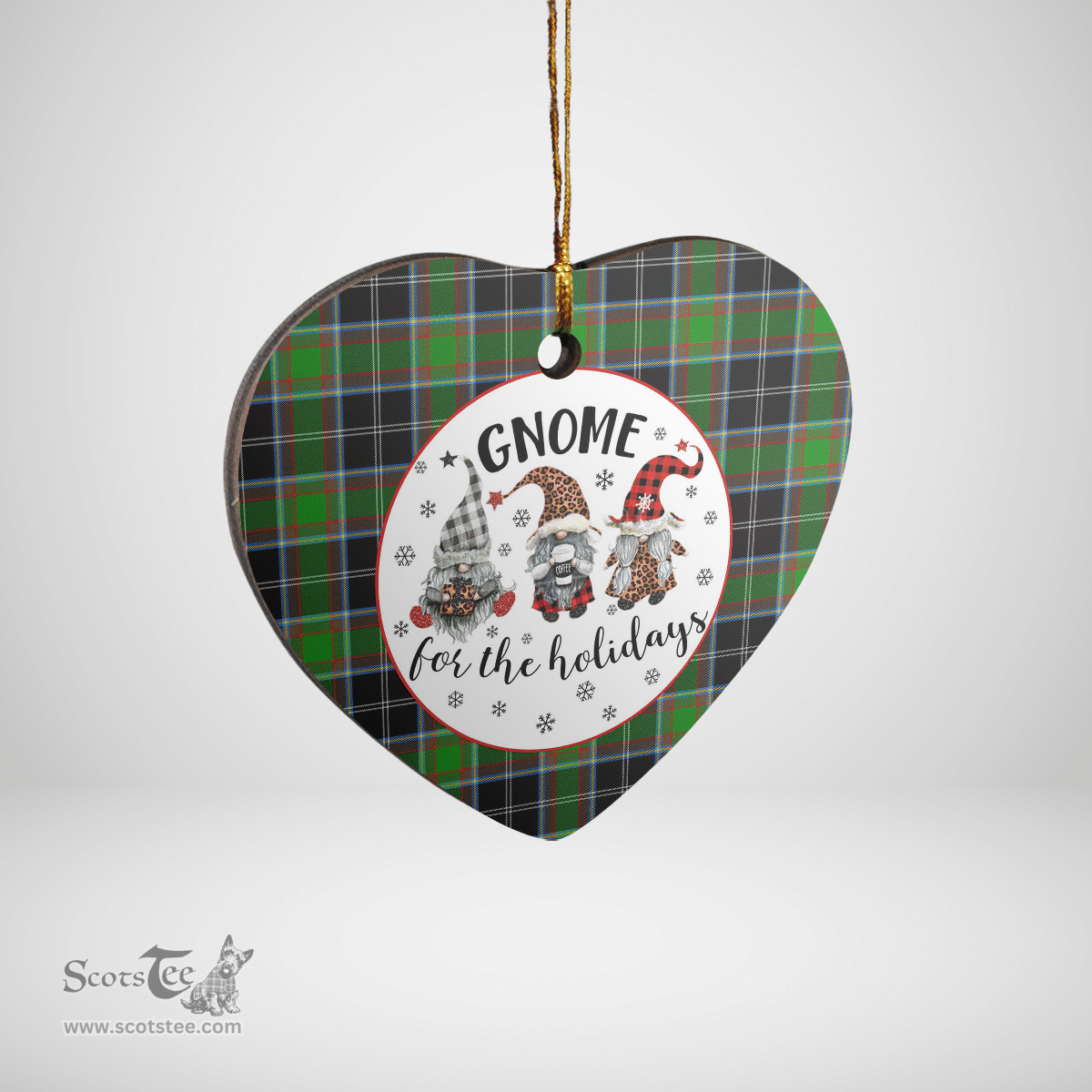 Scottish Webster Clan Tartan Ceramic Ornament - Gnome Heart Style Scottish Plaid Tartan Plaid