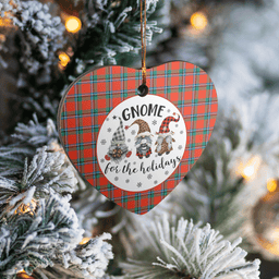 Scottish Sinclair Ancient Clan Tartan Ceramic Ornament - Gnome Heart Style Scottish Plaid Tartan Plaid