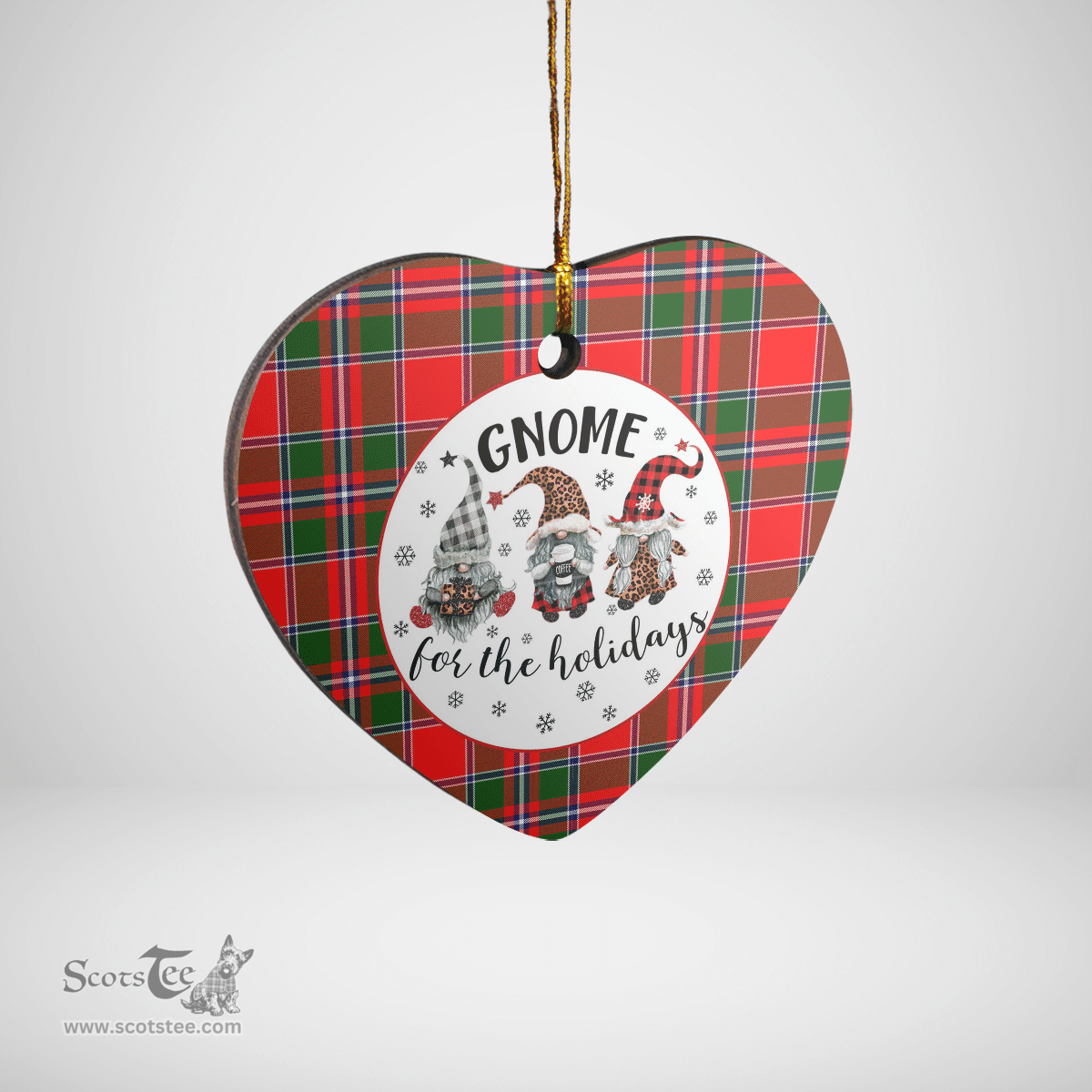 Scottish Spens Modern Clan Tartan Ceramic Ornament - Gnome Heart Style Scottish Plaid Tartan Plaid