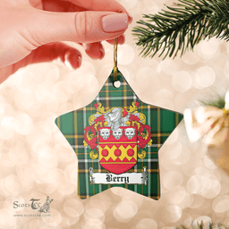 Scottish Berry Clan Tartan Ceramic Ornament - Crest Star Style Scottish Plaid Tartan Plaid