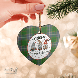Scottish Pringle Clan Tartan Ceramic Ornament - Gnome Heart Style Scottish Plaid Tartan Plaid