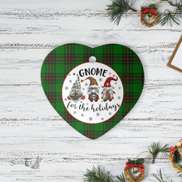 Scottish Primrose (Fife) Clan Tartan Ceramic Ornament - Gnome Heart Style Scottish Plaid Tartan Plaid