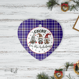 Scottish Ochterlony Clan Tartan Ceramic Ornament - Gnome Heart Style Scottish Plaid Tartan Plaid