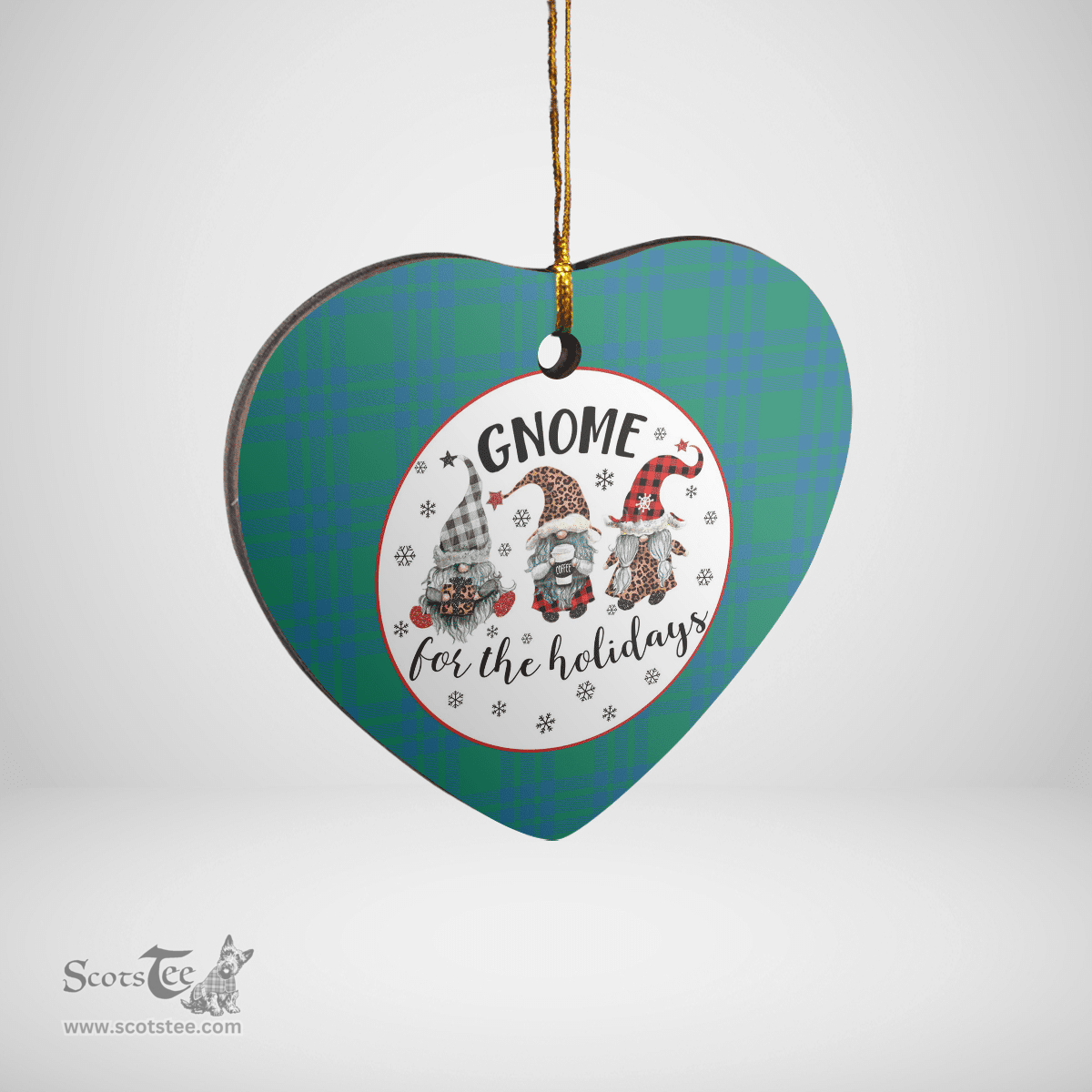 Scottish Montgomery Ancient Clan Tartan Ceramic Ornament - Gnome Heart Style Scottish Plaid Tartan Plaid