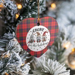 Scottish Robertson Modern Clan Tartan Ceramic Ornament - Gnome Heart Style Scottish Plaid Tartan Plaid