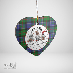 Scottish Paterson Clan Tartan Ceramic Ornament - Gnome Heart Style Scottish Plaid Tartan Plaid
